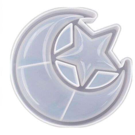 Moule en silicone en forme de lune et d'étoile pour boîte de rangement et loisirs créatifs. Idéal pour les petits travaux manuels. (1/5)