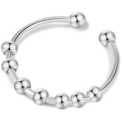 Bague anti-stress en acier inoxydable avec perle pivotante et ajustable (1/5)