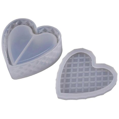 Moule en forme de cœur pour boîte de rangement en résine époxy, compatible avec les étuis en silicone. (1/5)