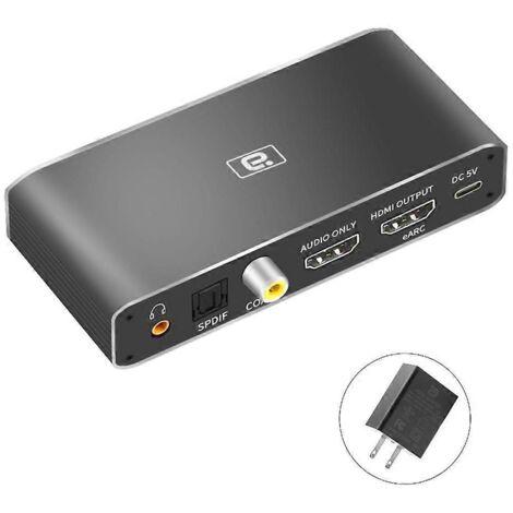 Extracteur audio compatible HDMI HD375 eARC ARC-AUX DAC coaxial Répartiteur audio - Prise US (1/5)