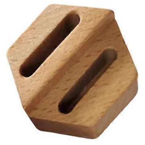 Présentoir à bagues hexagonal en bois pour couples, support de rangement pour bijoux (1/5)