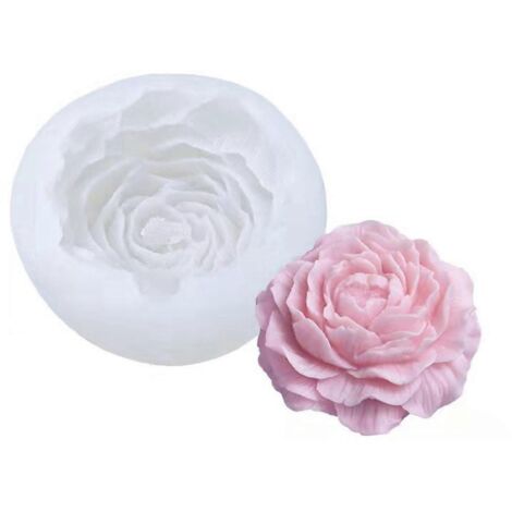 Moule en silicone 3D pivoine pour aromathérapie, fabrication de bougies, loisirs créatifs et pâtisserie, outil à faire soi-même, cadeau (1/5)