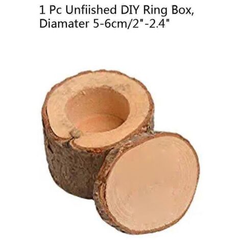 Boîte à alliances rustique vintage en bois, faite à la main, pour mariage (1/5)