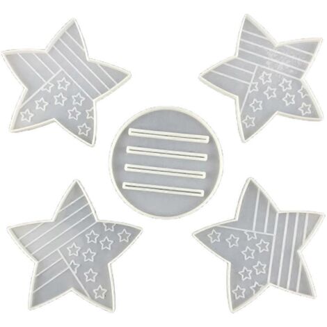 Moule à sous-verres drapeau américain (5 pièces) en résine époxy pour la décoration intérieure (1/5)