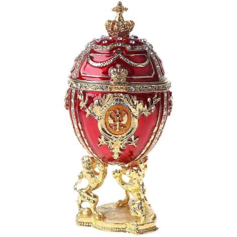 Boîte à bijoux en forme d'ellipse stéréo avec couvercle, décor en alliage (1/5)