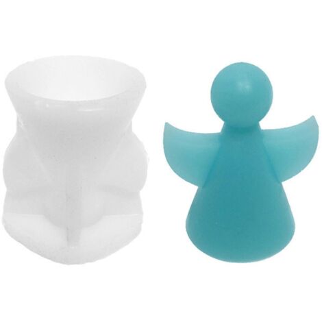 Moule à bougie ange en silicone pour résine époxy, idéal pour la décoration de table. (1/5)