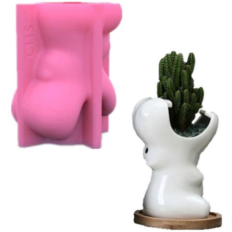 Moule porte-stylo en époxy, moule pour pot de fleurs succulentes en silicone, moule pour rangement de miroir (1/5)