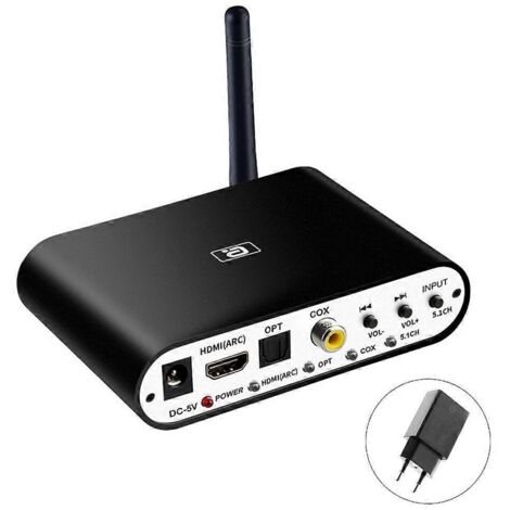 Décodeur audio 5.1, récepteur compatible Bluetooth pour ordinateur portable/enceinte, convertisseur audio - Prise UE (1/5)
