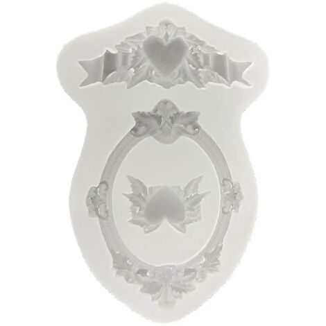 Moules en silicone pour cadre de miroir ovale vintage, moule à fondant pour cupcakes et décoration de gâteaux à faire soi-même (1/5)