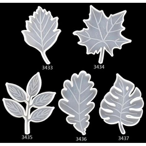Moule en silicone pour assiette en résine époxy cristal DIY, plateau de rangement en forme de feuille, décoration de plat. (1/5)