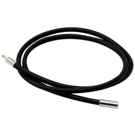 Collier en corde élastique avec fermoir en acier inoxydable noir de 3 mm, 45,7 cm (18 pouces). (1/5)