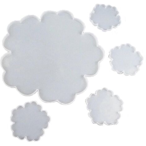 moules à sous-verres en silicone Gartful, grands modèles en forme de fleur, pour la coulée de résine époxy (1/5)