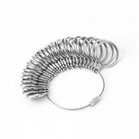 Outil de mesure pour bagues en métal, baguier, jauge pour alliances femme (1/5)