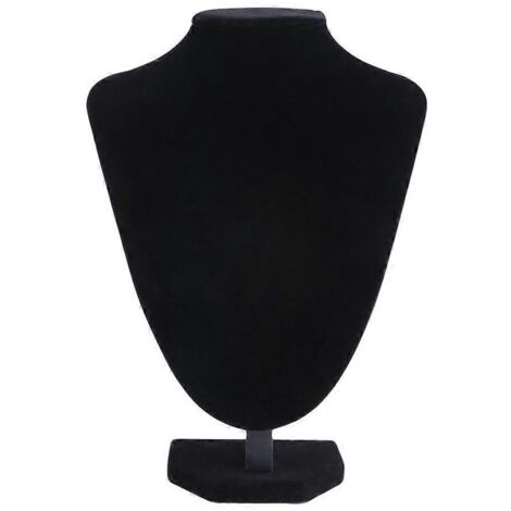 Présentoir à bijoux en velours noir, buste, présentoir à colliers (1/5)