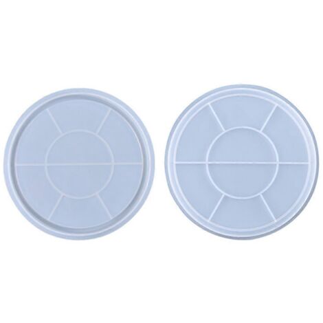 Moule en silicone pour résine, moule à plateau en résine (1 pièce), moule rond pour résine époxy (1/5)