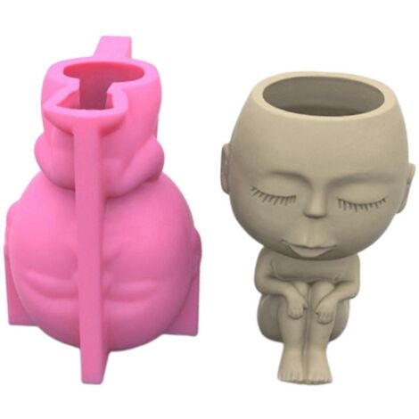Moule en silicone pour pot de fleurs, moule en béton pour pot de fleurs, moule en ciment pour porte-stylo DIY, décoration intérieure (1/5)