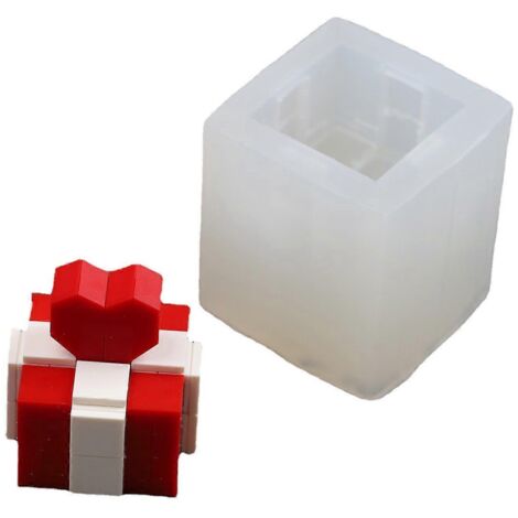 Moule en silicone en forme de boîte cadeau 3D pour la fabrication de bougies, de savons, de chocolat et de fondant. (1/5)