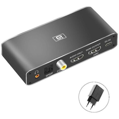 Extracteur audio compatible HDMI HD375 eARC ARC-AUX DAC coaxial Répartiteur audio - Prise UE (1/5)