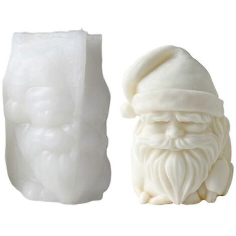 Moule à bougie en silicone Père Noël pour Noël, moule en résine pour la fabrication de bougies et autres loisirs créatifs. (1/5)