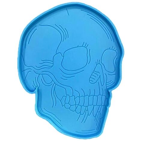 Moules à sous-verres en silicone en forme de crâne pour Halloween, compatibles avec la résine époxy.