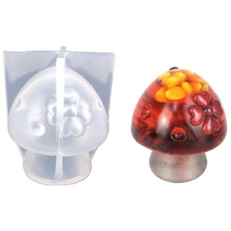Moule en silicone en résine époxy en forme de champignon pour décoration de table en plâtre DIY (1/5)