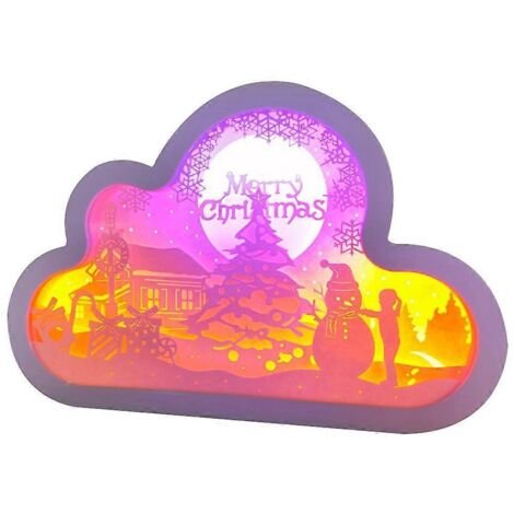 Décoration lumineuse 3D créative en papier gravé nuage UB pour chambre à coucher - B- (1/5)