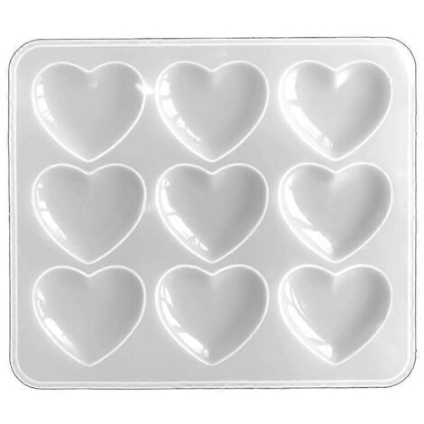 Moule en silicone en forme de cœur de pêche avec miroir, idéal pour la colle époxy et les loisirs créatifs. (1/5)