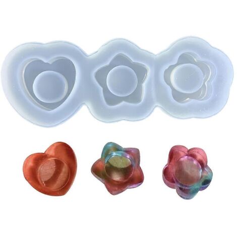 Moule en silicone pour résine époxy, motif floral géométrique brillant, porte-clés DIY (1/5)