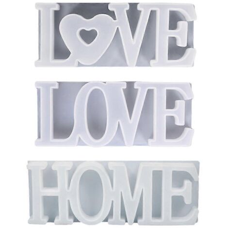 Moule en silicone « Love Home » Moule en résine « Love » Moule pour décoration murale Moule pour ornements 3D (1/5)