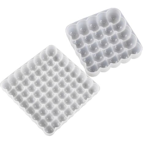 Moule carré en silicone pour sous-verre demi-perle, en résine époxy, pour loisirs créatifs et décoration intérieure. (1/5)