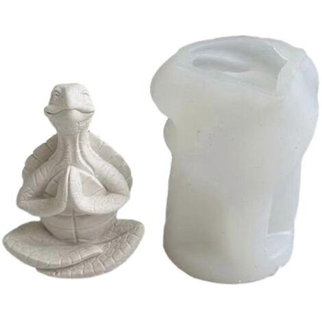 Moule à bougie tortue 3D en silicone pour la fabrication de bougies, réutilisable en résine époxy. (1/5)