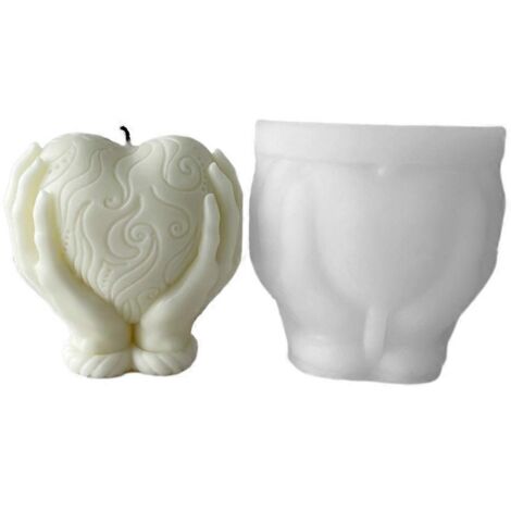 Moule en silicone en forme de cœur pour bougie, gâteau, chocolat et fondant, résine époxy à faire soi-même (1/5)