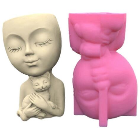 Moules en silicone et plâtre à motif géométrique pour la fabrication de pots de fleurs pour plantes succulentes (1/5)