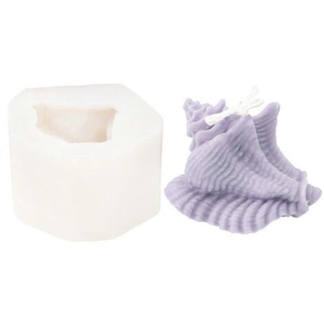 Moule en silicone en forme de coquillage pour la confection de bougies décoratives artisanales. (1/5)