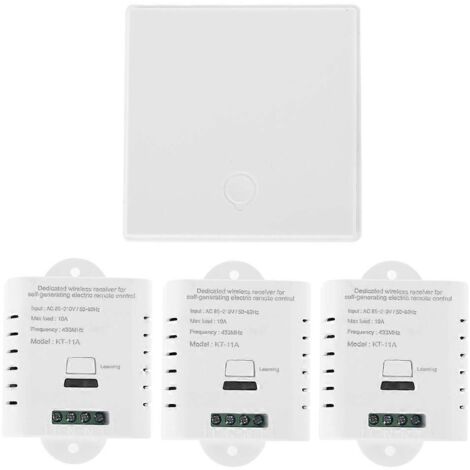 module récepteur sans fil auto-alimenté avec interrupteur à clé 1/2/3 pour lampe TV AC85-250V-C- (1/5)