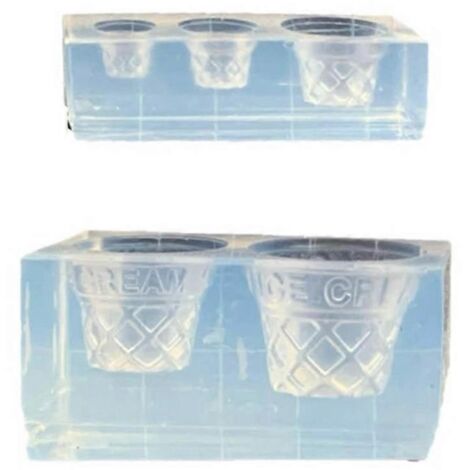 Lot de 2 moules en silicone pour loisirs créatifs, en forme de cornet de glace. (1/5)