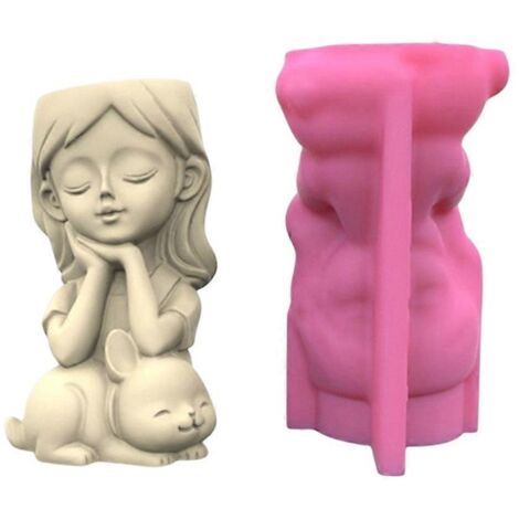 Moule en silicone résine pour pots de fleurs succulentes, idéal pour la création de pots de fleurs de jardin DIY. (1/5)