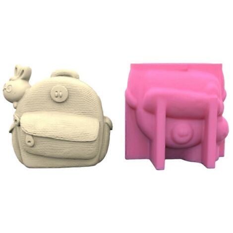 Moule à pot succulente en forme de lapin avec sac à dos, moule en résine pour pot de fleurs, moule pour bureau à domicile ou bureau (1/5)