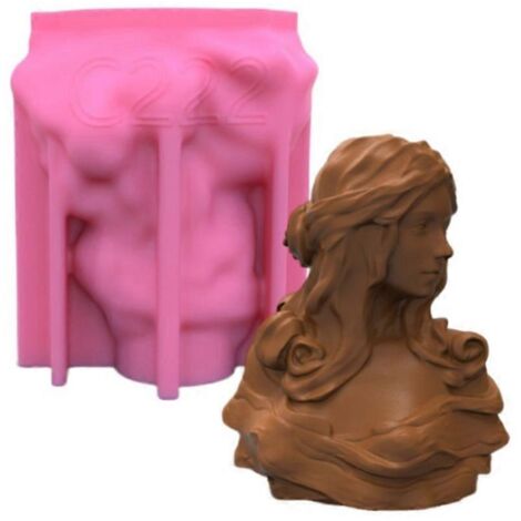 Moule à savon fait main en résine époxy, motif statue de déesse, moule à bougie pour la décoration de savons DIY (1/5)