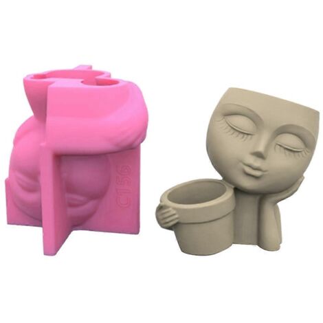 Moule en silicone résine pour pots de fleurs succulentes, idéal pour la création de pots de fleurs de jardin DIY. (1/5)