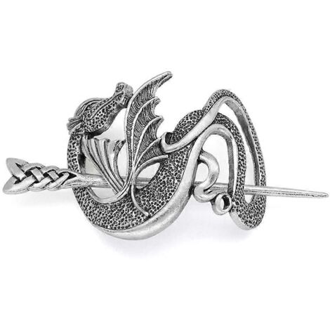 Pince à cheveux Viking-Dragon, barrette en métal, dragon volant (1/5)
