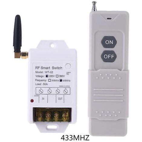 Récepteur de télécommande sans fil AK-WT-02 30A avec voyant LED - 433 MHz (1/5)