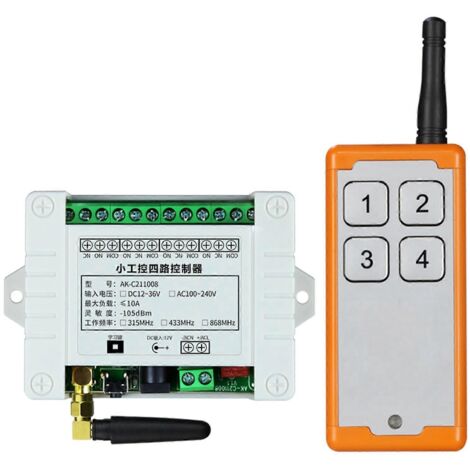 Télécommande 433 MHz pour porte de garage, récepteur et émetteur DC12V 48V/220V - B 220V (1/5)