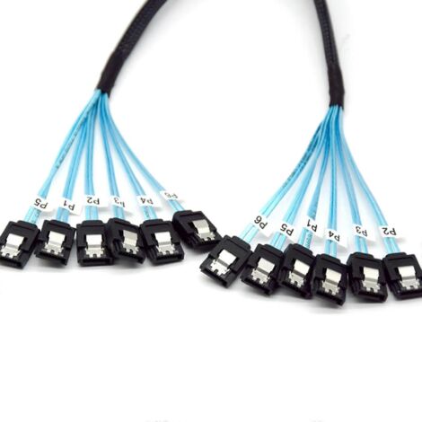 Câble SATA III 3.0 4/6 ports 6 Gbps pour disques durs et SSD (minage de données) - 0,5 m - Lot de 6 (1/5)