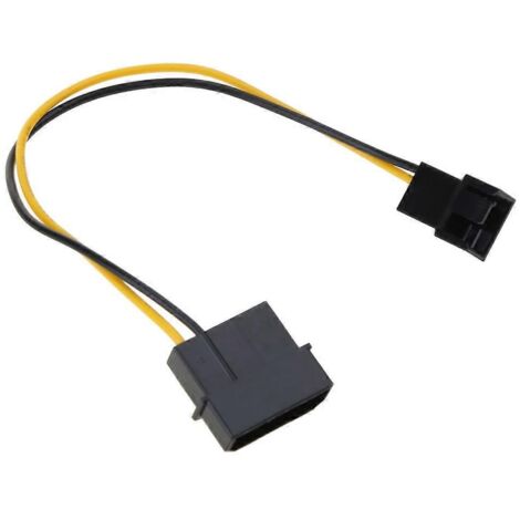 Adaptateur de câble d'alimentation pour ventilateur de processeur/boîtier/châssis : connecteur Molex/IDE 4 broches vers connecteur 3 broches (1 unité) (1/5)