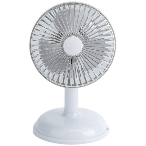 Ventilateur de bureau USB style rétro, silencieux et portable, 2 vitesses, idéal pour bureau ou table. (1/5)