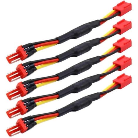 Lot de 5 câbles d'extension de résistance pour ventilateur PC 3 broches, réduisant le bruit et la vitesse. Connecteur 3 broches. (1/5)