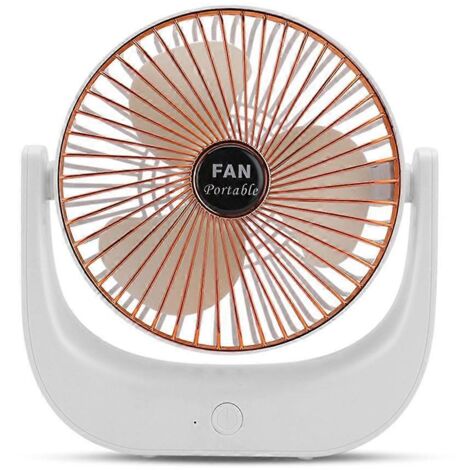 Ventilateur de table portable USB à pince, mini ventilateur de bureau rechargeable 360° (1/5)