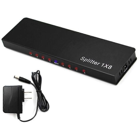 Sélecteur de commutateur HDMI 1 entrée/8 sorties 4K 30 Hz pour PC, TVHD et consoles DVD - États-Unis (1/5)