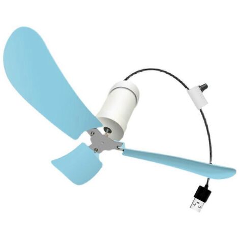Ventilateur de plafond USB 5V 3 feuilles avec interrupteur, pour tente ou camping d'extérieur - 3 mètres -